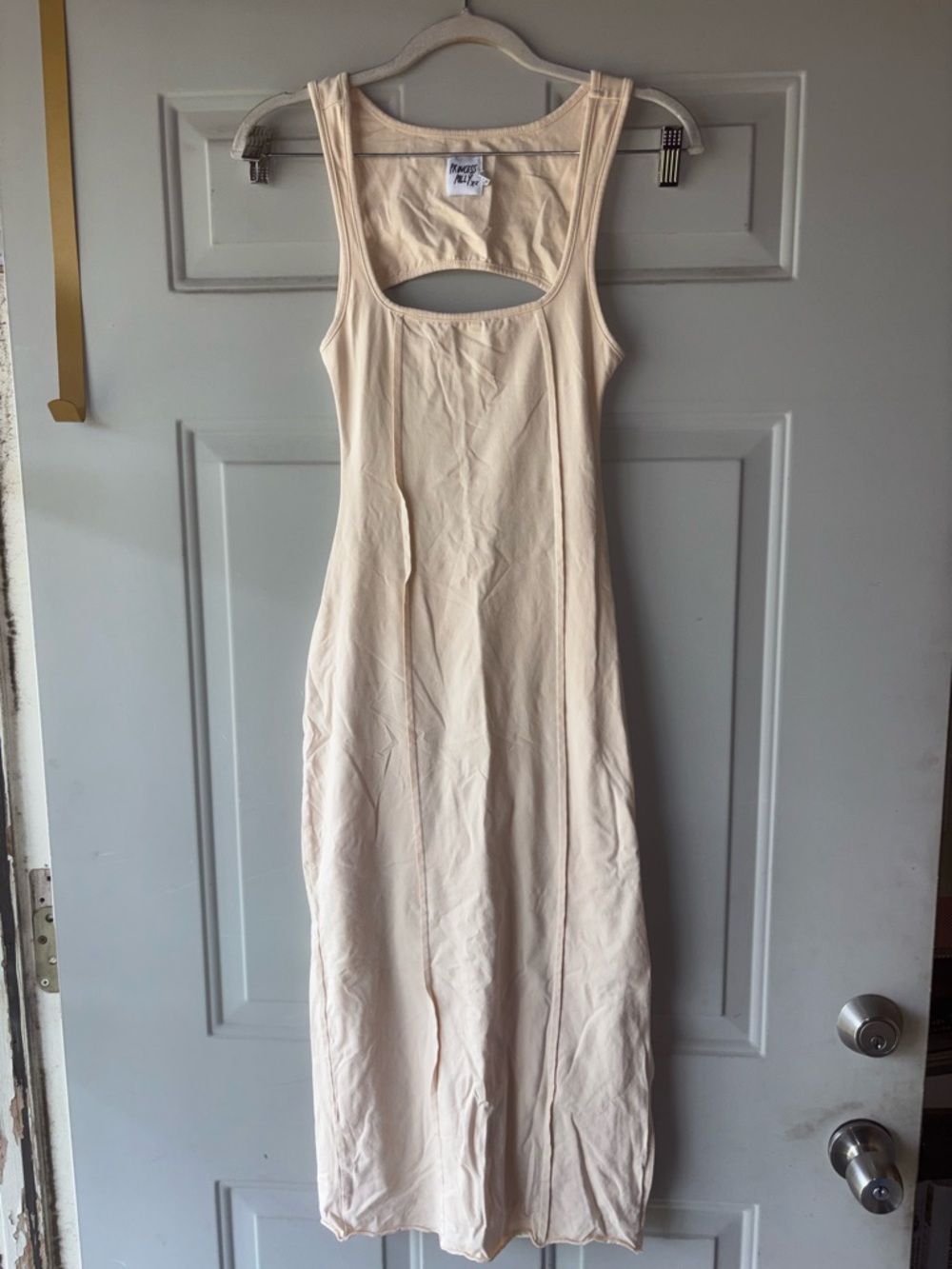 Princess Polly ivory open back bodycon dress size 4